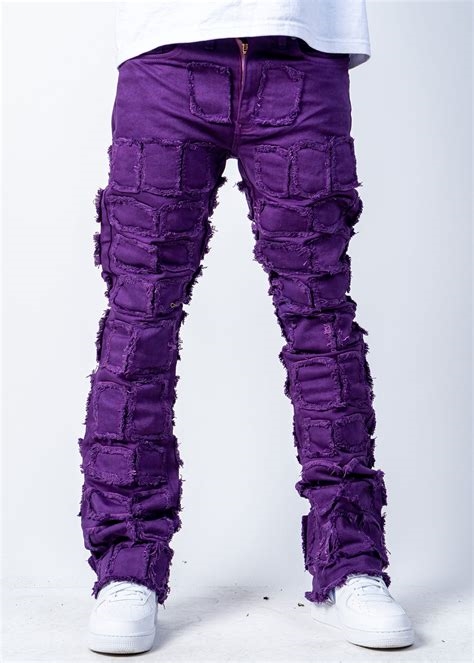 stacked purple jeans nude